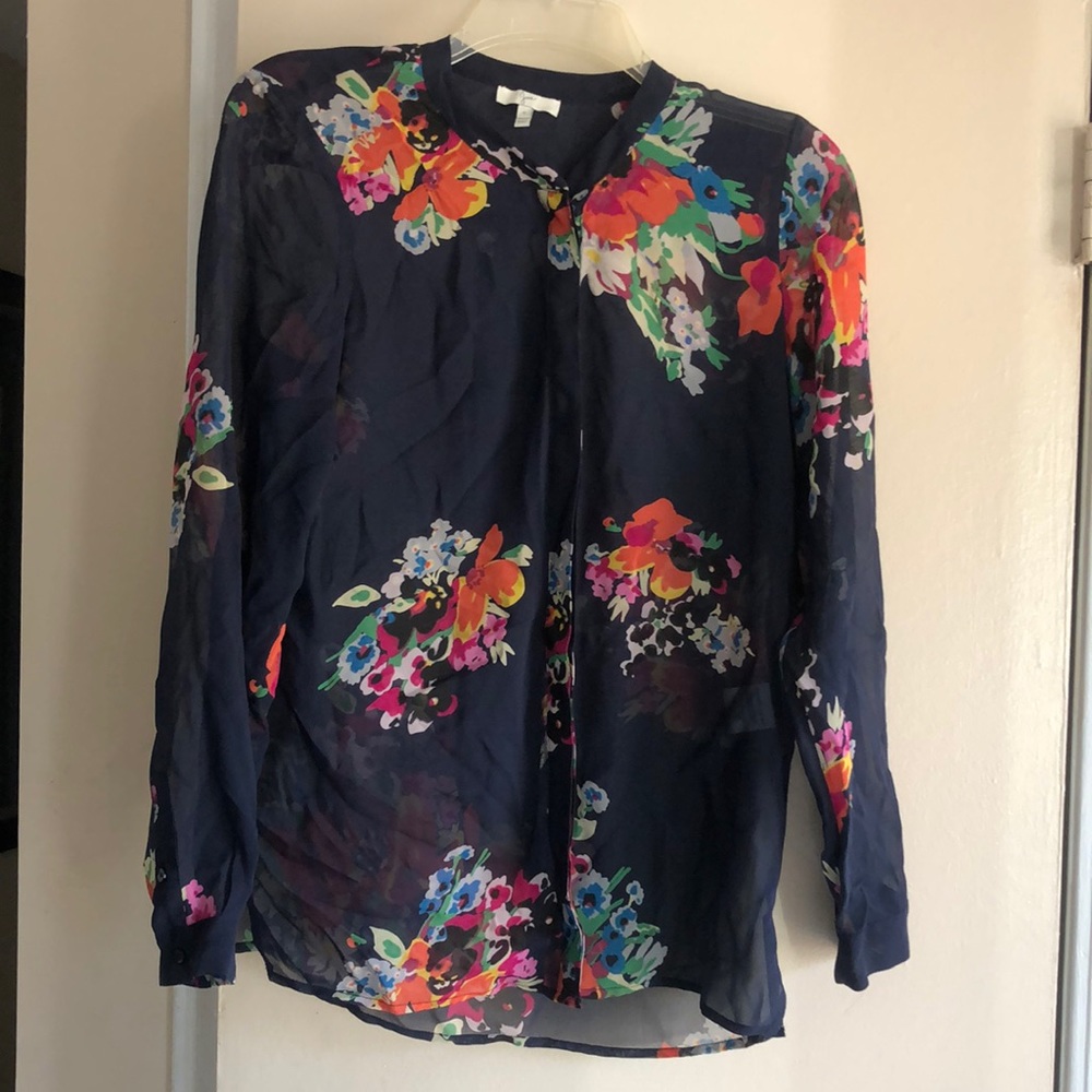 Blouse sheer Navy small